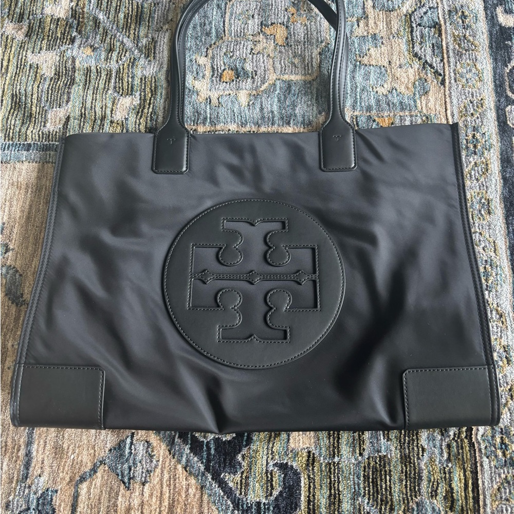 Tory Burch Black Tote Bag with Logo